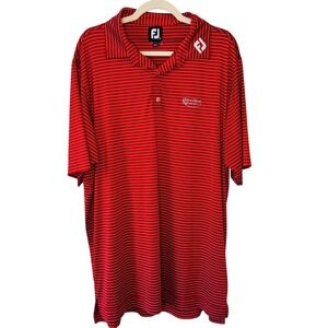 FootJoy Tour Golf Polo Mens XL Red White Striped Hilton Head National Golf Club